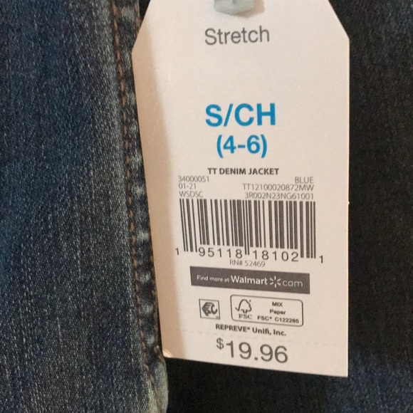 Time and Tru women’s jeans jacket sz small stretch - Picture 3 of 5